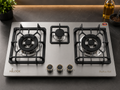 Triple Burner Silver Color Stove