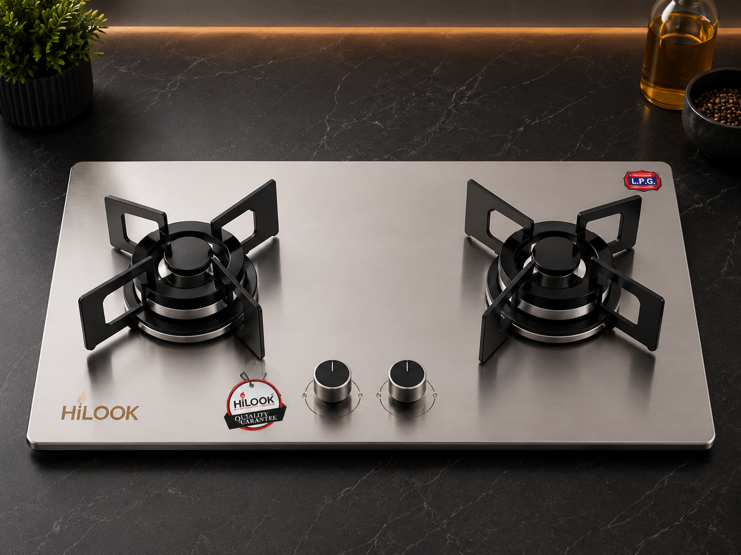 Double Burner Silver Color Stove