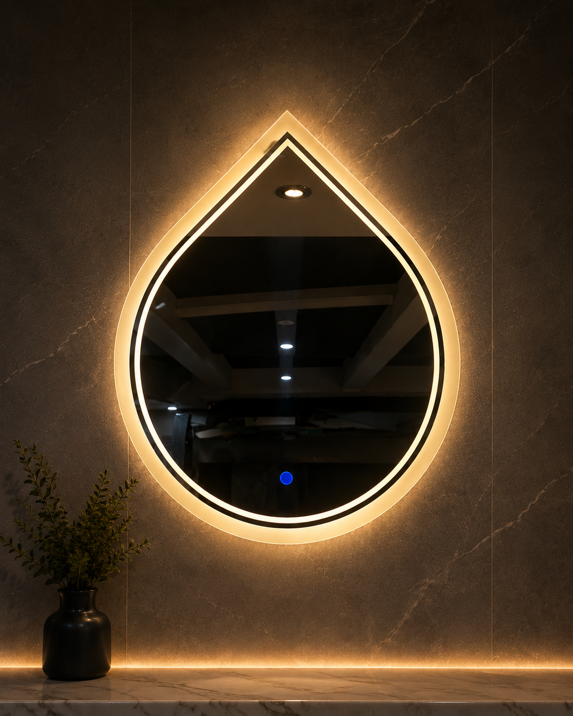 Aura Teardrop LED Mirror