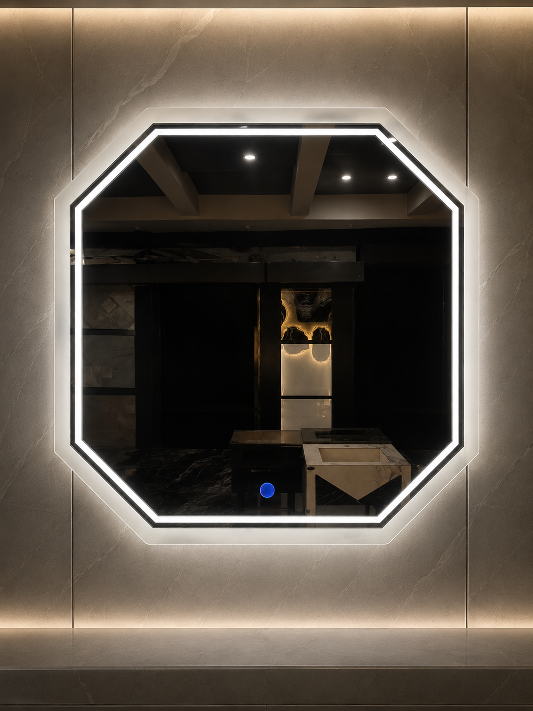 Modern Octagonal LED Mirror
