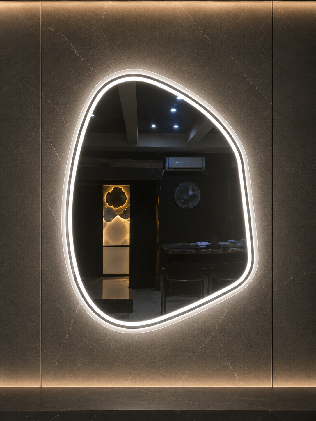 Amorphous Backlit LED Mirror
